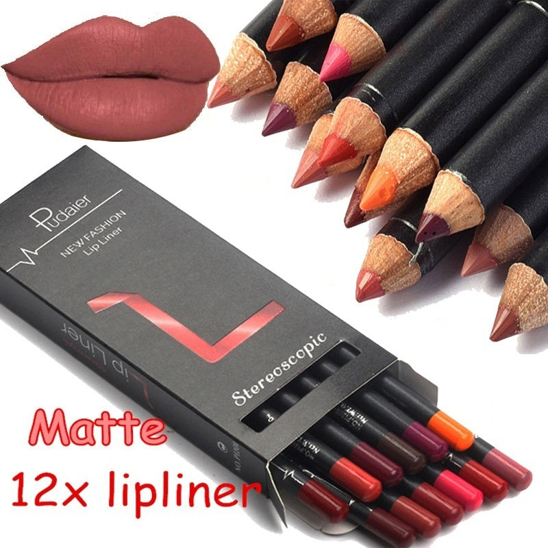 12 Color Lip Liner Set